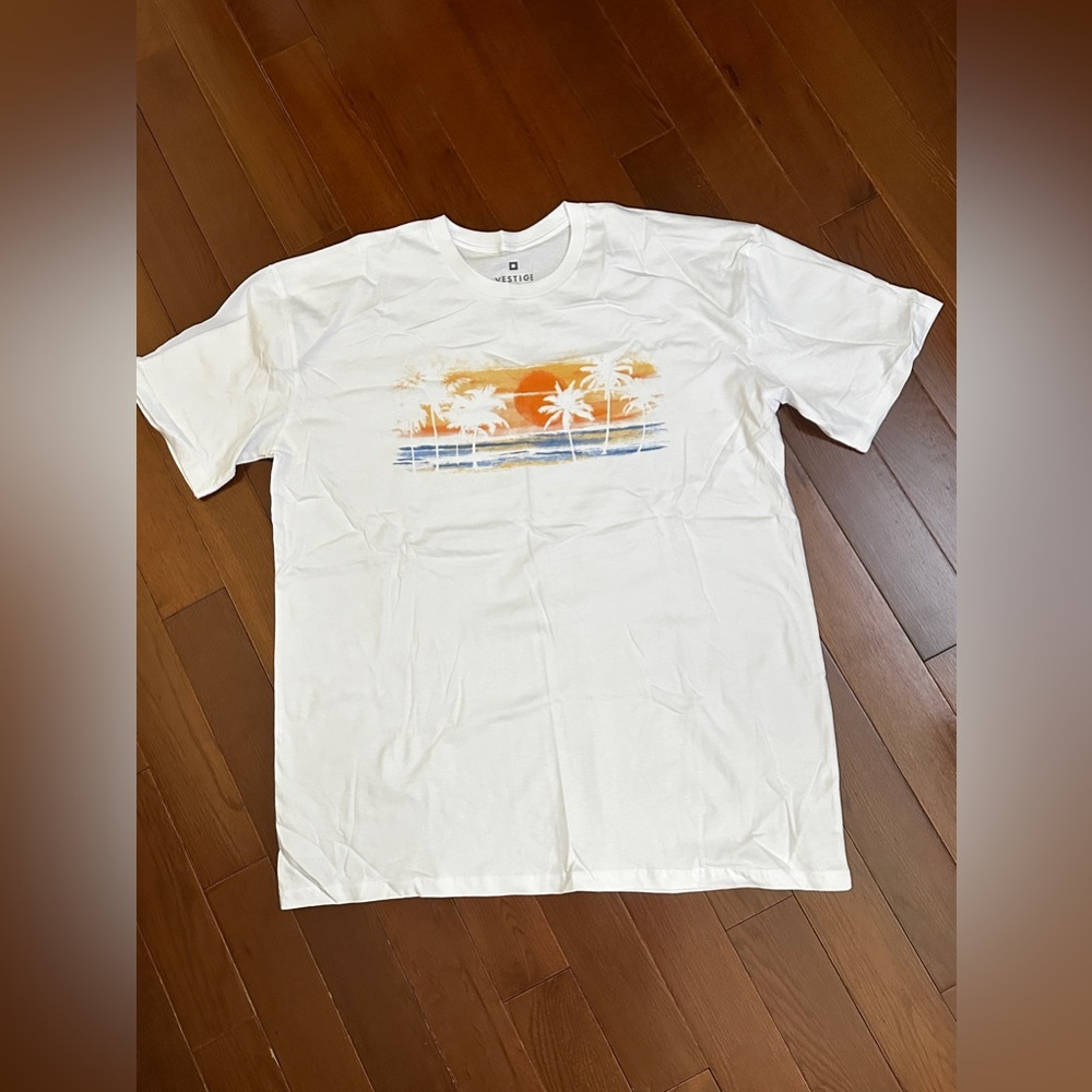 Vestige XXL palm sun stripe cotton tshirt